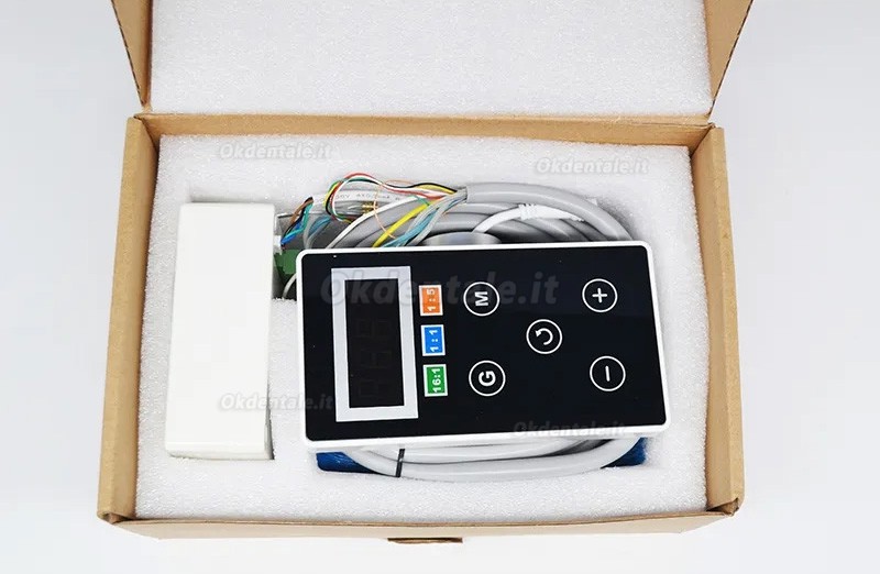 Micromotore elettrico brushless integrato con fibra ottica LED per poltrona odontoiatrica